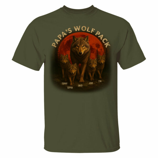 Papaâ€™s Wolf Pack - Family Personalized Custom Unisex T-shirt, Premium T-shirt, Hoodie - Father's Day, Gift For Dad, Grandpa2 - Image 8