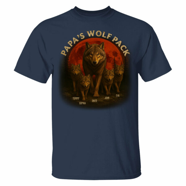Papaâ€™s Wolf Pack - Family Personalized Custom Unisex T-shirt, Premium T-shirt, Hoodie - Father's Day, Gift For Dad, Grandpa2 - Image 6
