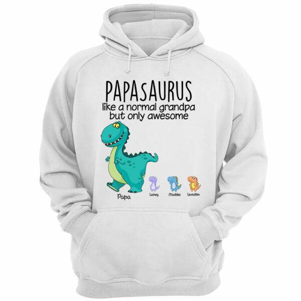 Papasaurus Like A Normal Grandpa But Only Awesome Custom Shirt Gift For Grandpa - Image 3