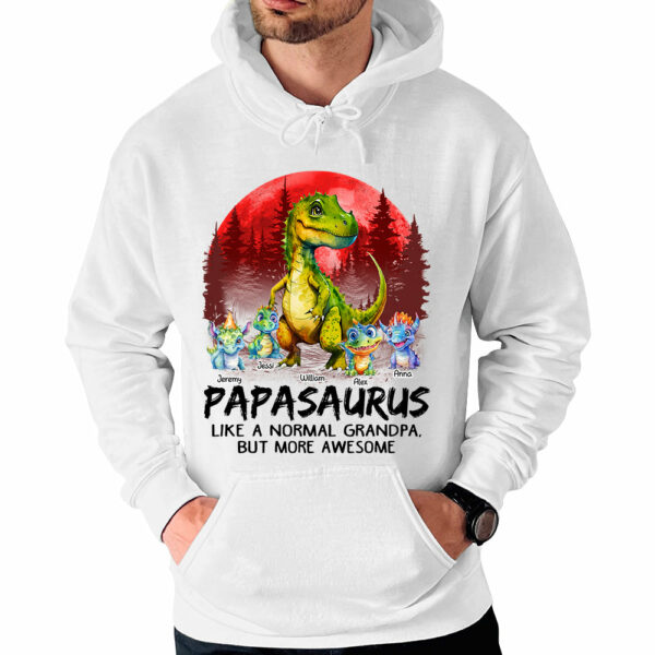 Papasaurus Like A Normal Grandpa But Only Awesome Personalized Shirt With Kids - Image 4
