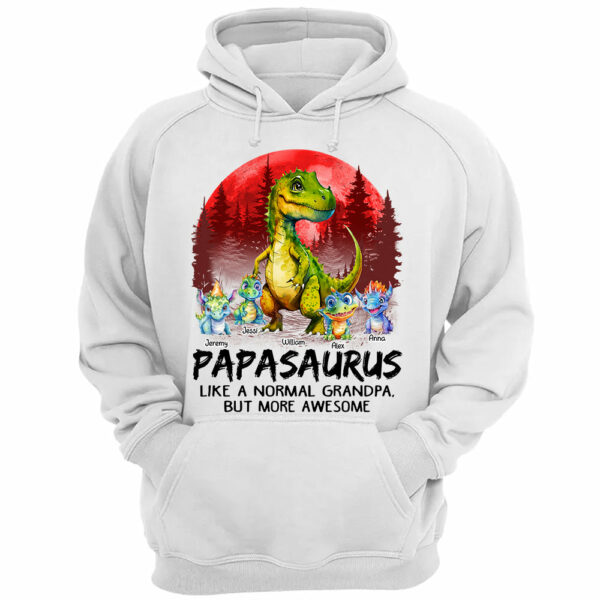 Papasaurus Like A Normal Grandpa But Only Awesome Personalized Shirt With Kids - Image 3