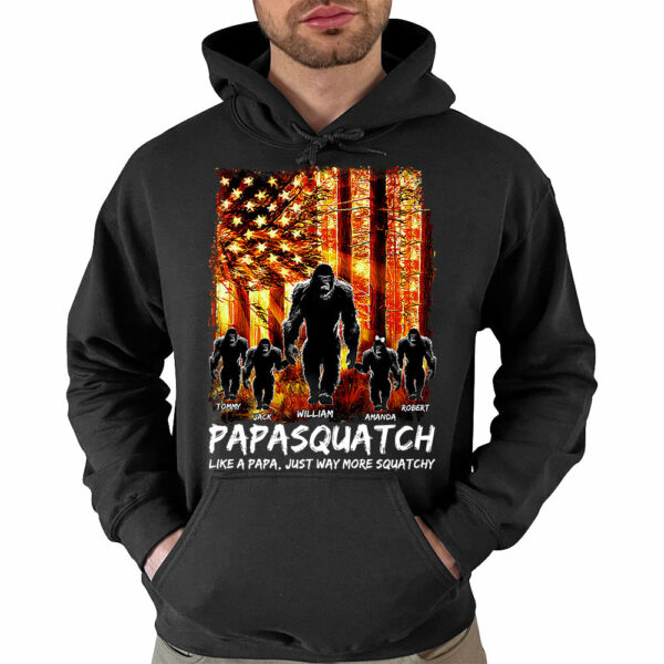 Papasquatch American The Sun Flag Personalized Shirt For Dad Grandpa Father's Day Gift H2511 - Image 4