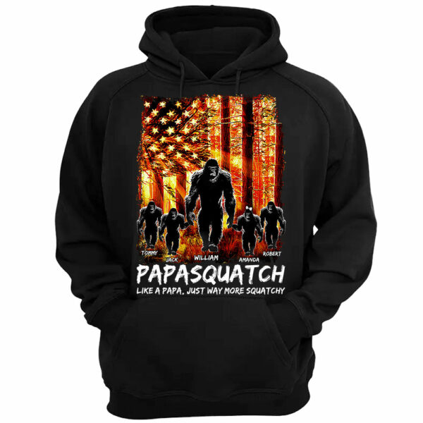 Papasquatch American The Sun Flag Personalized Shirt For Dad Grandpa Father's Day Gift H2511 - Image 3