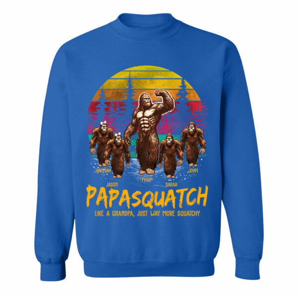 Papasquatch, Like A Grandpa, Just Way More Legendary - Personalized Grandpa Bigfoot Shirt vr2 - Image 9