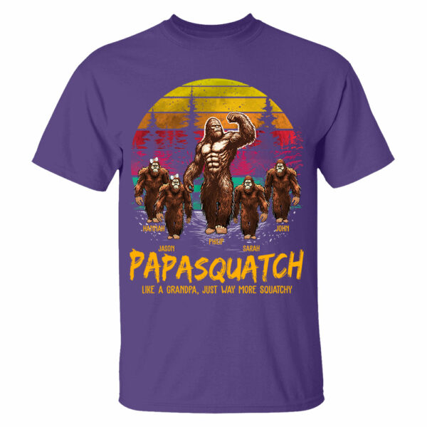 Papasquatch, Like A Grandpa, Just Way More Legendary - Personalized Grandpa Bigfoot Shirt vr2 - Image 6