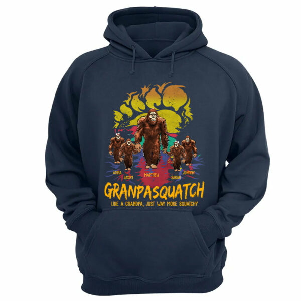 Papasquatch, Like A Grandpa, Just Way More Squatchy - Bigfoot Footprint Personalized Shirt Vr2 - Image 9