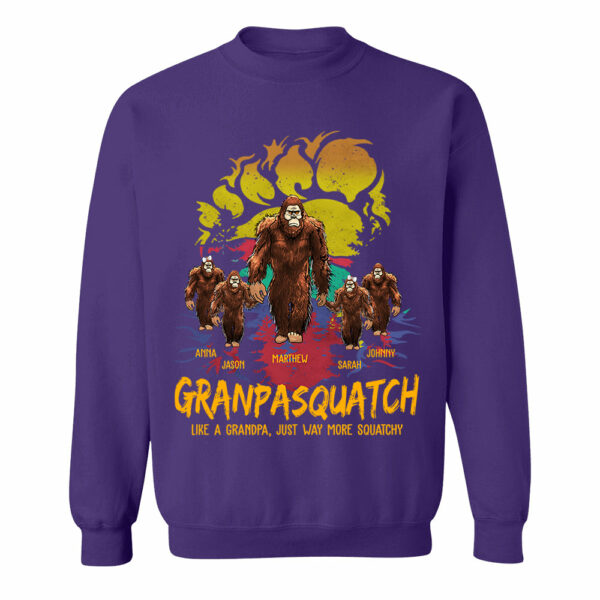 Papasquatch, Like A Grandpa, Just Way More Squatchy - Bigfoot Footprint Personalized Shirt Vr2 - Image 12