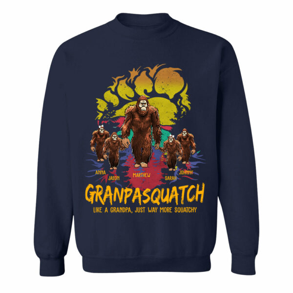 Papasquatch, Like A Grandpa, Just Way More Squatchy - Bigfoot Footprint Personalized Shirt Vr2 - Image 11