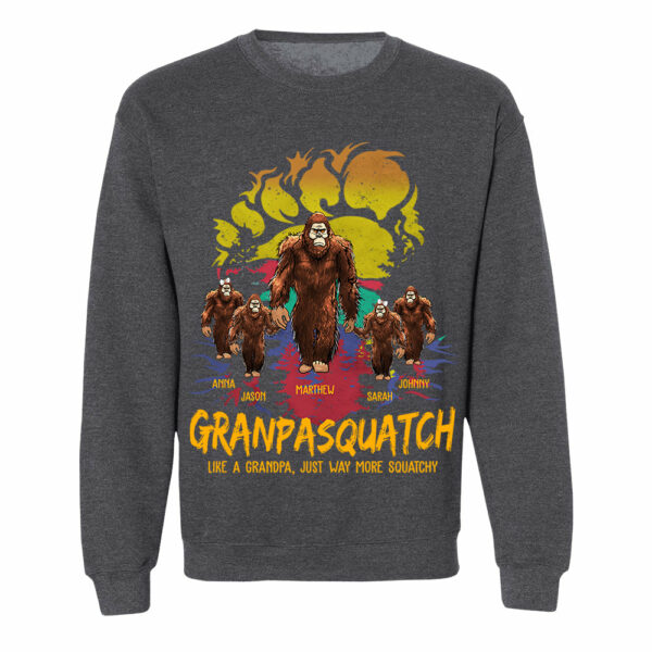 Papasquatch, Like A Grandpa, Just Way More Squatchy - Bigfoot Footprint Personalized Shirt Vr2 - Image 13