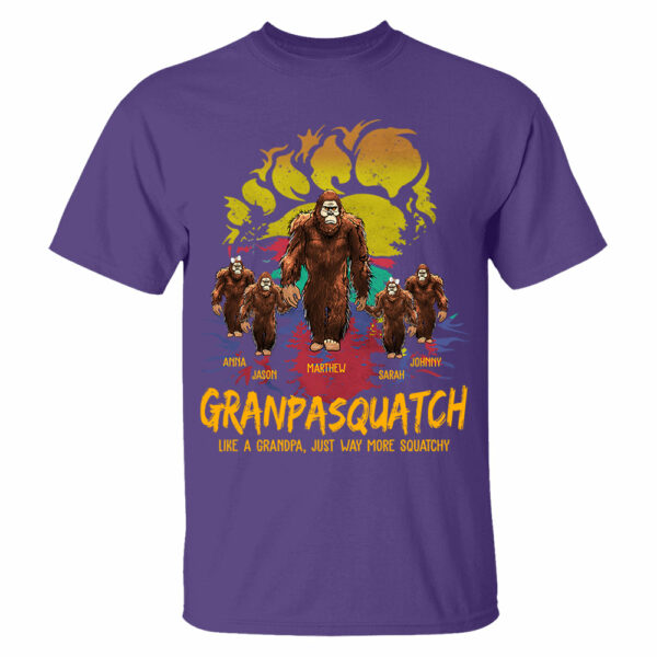 Papasquatch, Like A Grandpa, Just Way More Squatchy - Bigfoot Footprint Personalized Shirt Vr2 - Image 6