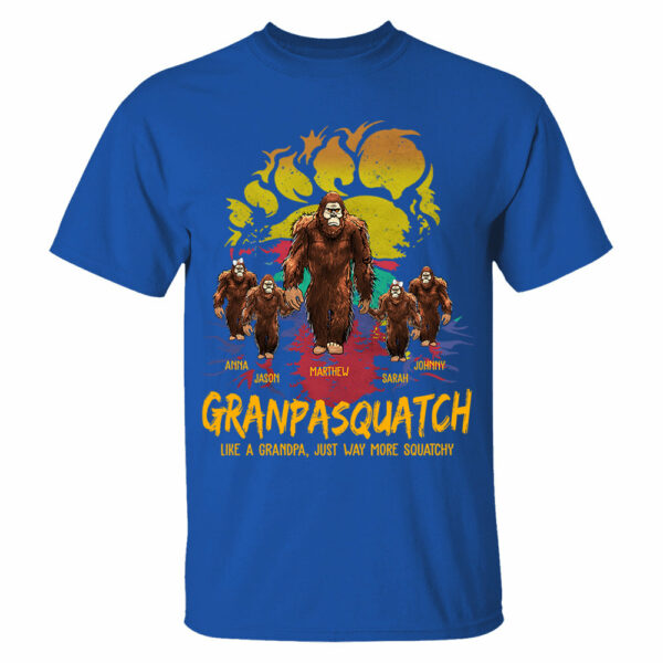 Papasquatch, Like A Grandpa, Just Way More Squatchy - Bigfoot Footprint Personalized Shirt Vr2 - Image 5
