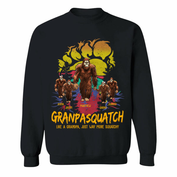 Papasquatch, Like A Grandpa, Just Way More Squatchy - Bigfoot Footprint Personalized Shirt Vr2 - Image 10