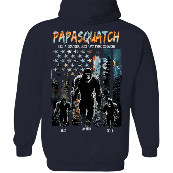 Papasquatch Like A Grandpa Just Way More Squatchy - Personalized Bigfoot Shirt Gift For Dad & Grandpa - Image 8