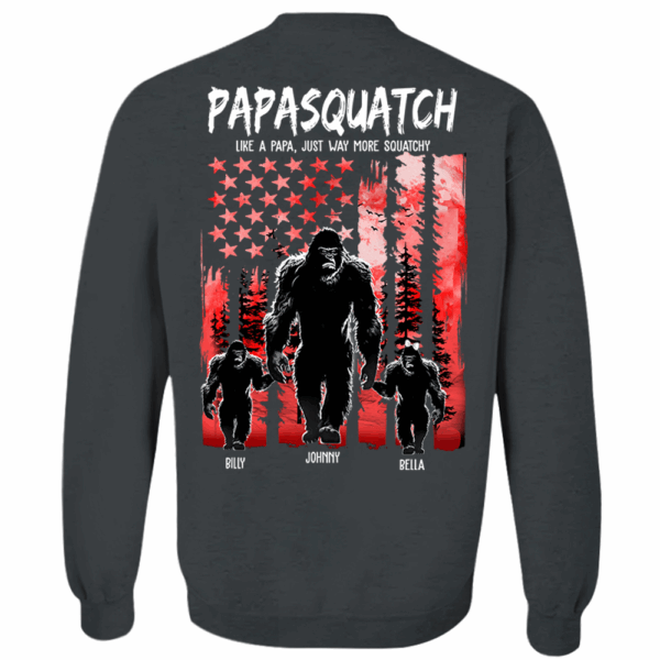 Papasquatch Like A Grandpa Just Way More Squatchy - Personalized Bigfoot Shirt Gift For Dad & Grandpa - Image 10