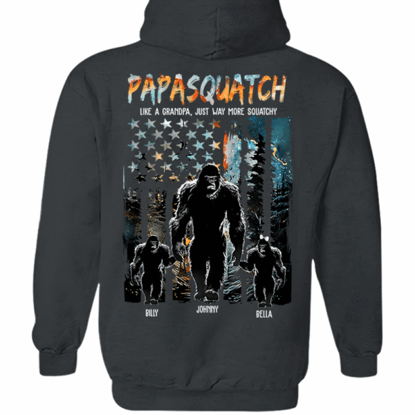 Papasquatch Like A Grandpa Just Way More Squatchy - Personalized Bigfoot Shirt Gift For Dad & Grandpa - Image 6