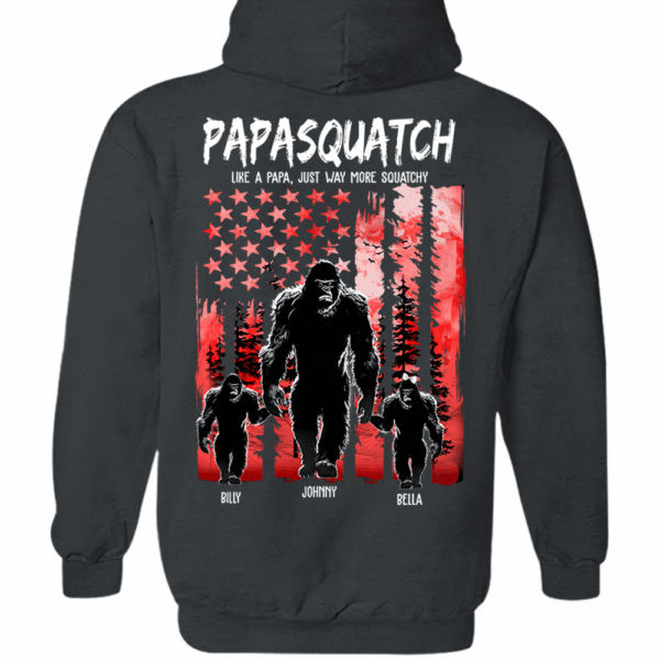 Papasquatch Like A Grandpa Just Way More Squatchy - Personalized Bigfoot Shirt Gift For Dad & Grandpa - Image 6