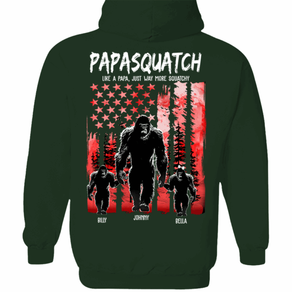 Papasquatch Like A Grandpa Just Way More Squatchy - Personalized Bigfoot Shirt Gift For Dad & Grandpa - Image 7