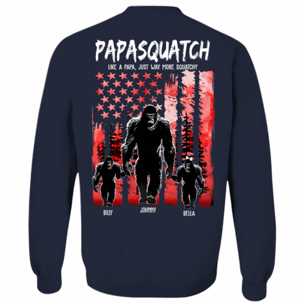 Papasquatch Like A Grandpa Just Way More Squatchy - Personalized Bigfoot Shirt Gift For Dad & Grandpa - Image 12
