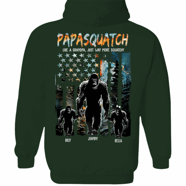Papasquatch Like A Grandpa Just Way More Squatchy - Personalized Bigfoot Shirt Gift For Dad & Grandpa - Image 7