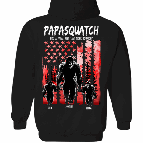 Papasquatch Like A Grandpa Just Way More Squatchy - Personalized Bigfoot Shirt Gift For Dad & Grandpa - Image 5