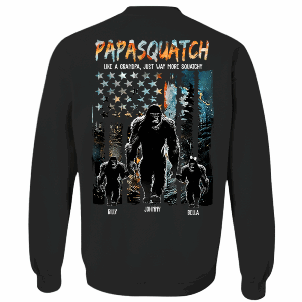 Papasquatch Like A Grandpa Just Way More Squatchy - Personalized Bigfoot Shirt Gift For Dad & Grandpa - Image 9