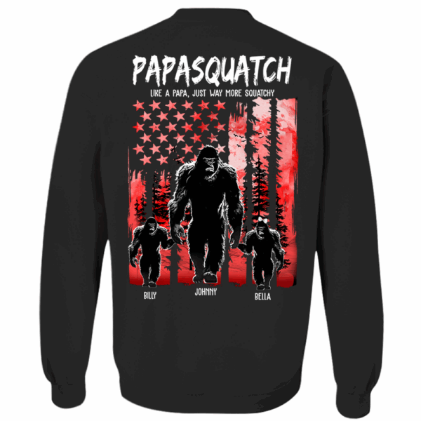 Papasquatch Like A Grandpa Just Way More Squatchy - Personalized Bigfoot Shirt Gift For Dad & Grandpa - Image 9