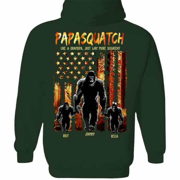 Papasquatch Like A Grandpa Just Way More Squatchy - Personalized Bigfoot Shirt Gift For Dad & Grandpa Vr4 - Image 7