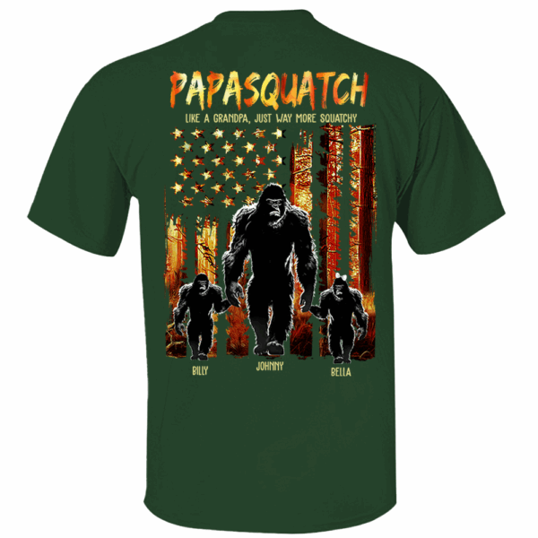 Papasquatch Like A Grandpa Just Way More Squatchy - Personalized Bigfoot Shirt Gift For Dad & Grandpa Vr4 - Image 4