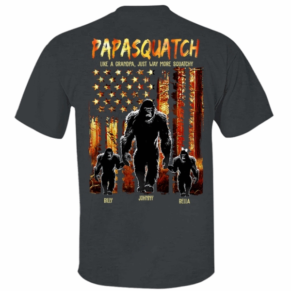 Papasquatch Like A Grandpa Just Way More Squatchy - Personalized Bigfoot Shirt Gift For Dad & Grandpa Vr4 - Image 3