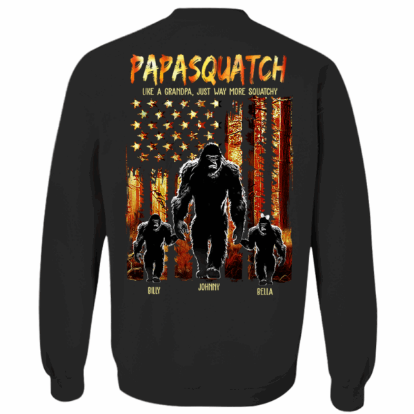 Papasquatch Like A Grandpa Just Way More Squatchy - Personalized Bigfoot Shirt Gift For Dad & Grandpa Vr4 - Image 9