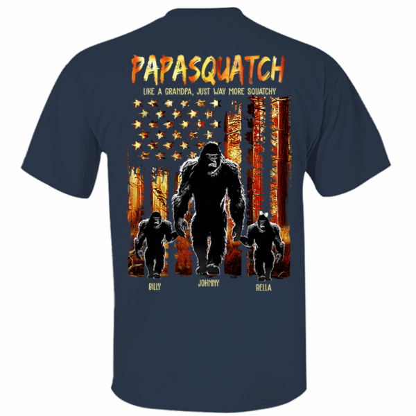 Papasquatch Like A Grandpa Just Way More Squatchy - Personalized Bigfoot Shirt Gift For Dad & Grandpa Vr4 - Image 2