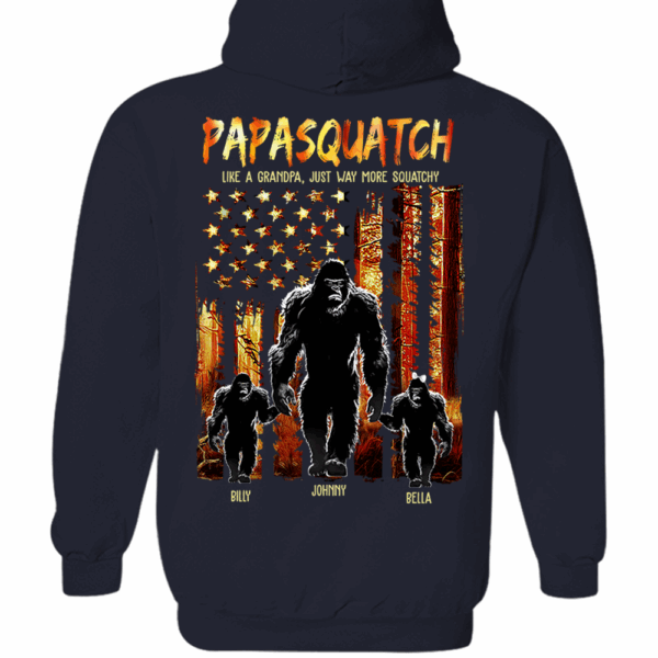 Papasquatch Like A Grandpa Just Way More Squatchy - Personalized Bigfoot Shirt Gift For Dad & Grandpa Vr4 - Image 8