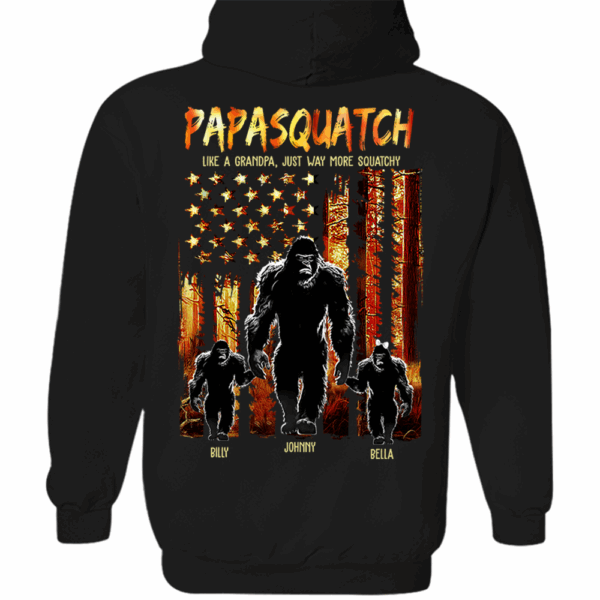 Papasquatch Like A Grandpa Just Way More Squatchy - Personalized Bigfoot Shirt Gift For Dad & Grandpa Vr4 - Image 5