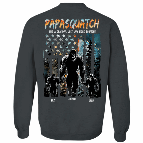 Papasquatch Like A Grandpa Just Way More Squatchy - Personalized Bigfoot Shirt Gift For Dad & Grandpa - Image 10
