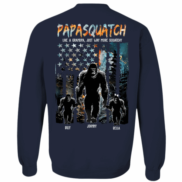 Papasquatch Like A Grandpa Just Way More Squatchy - Personalized Bigfoot Shirt Gift For Dad & Grandpa - Image 12