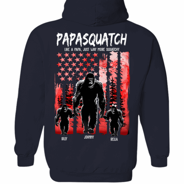 Papasquatch Like A Grandpa Just Way More Squatchy - Personalized Bigfoot Shirt Gift For Dad & Grandpa - Image 8