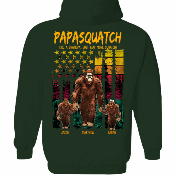 Papasquatch Like A Grandpa Just Way More Squatchy - Personalized Bigfoot Vintage Shirt Gift For Dad & Grandpa - Image 11