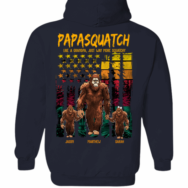 Papasquatch Like A Grandpa Just Way More Squatchy - Personalized Bigfoot Vintage Shirt Gift For Dad & Grandpa - Image 12