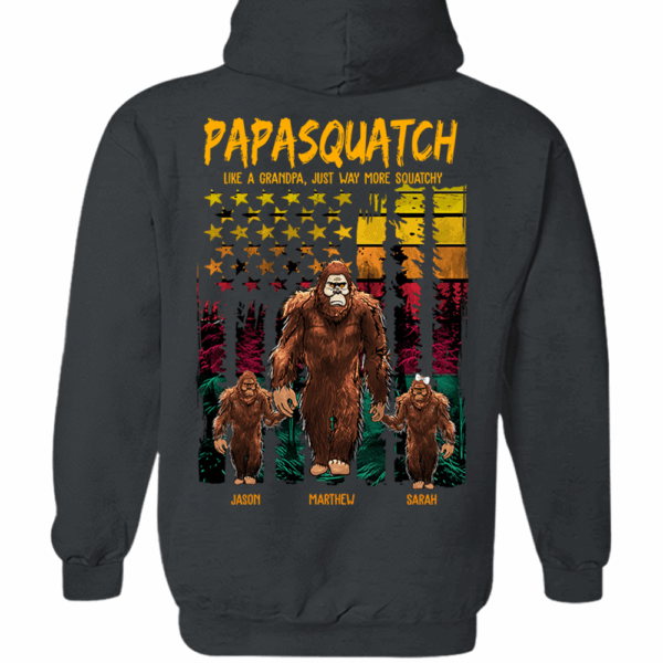 Papasquatch Like A Grandpa Just Way More Squatchy - Personalized Bigfoot Vintage Shirt Gift For Dad & Grandpa - Image 10