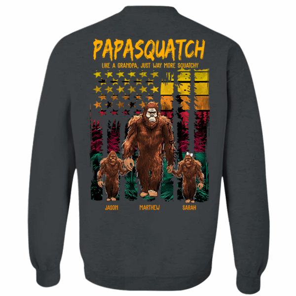 Papasquatch Like A Grandpa Just Way More Squatchy - Personalized Bigfoot Vintage Shirt Gift For Dad & Grandpa - Image 8