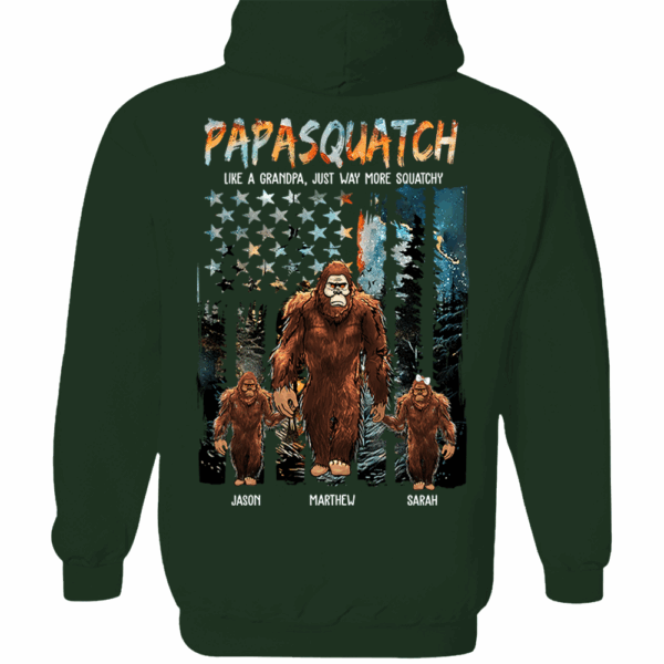 Papasquatch Like A Grandpa Just Way More Squatchy - Personalized Bigfoot Vintage Shirt Gift For Dad & Grandpa - Image 12