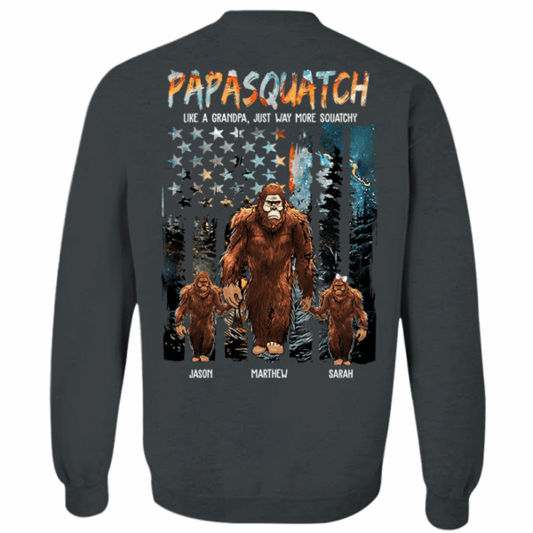 Papasquatch Like A Grandpa Just Way More Squatchy - Personalized Bigfoot Vintage Shirt Gift For Dad & Grandpa - Image 6