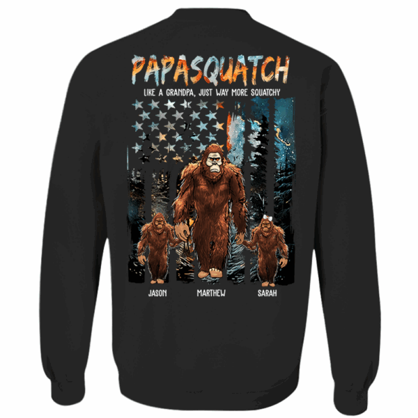 Papasquatch Like A Grandpa Just Way More Squatchy - Personalized Bigfoot Vintage Shirt Gift For Dad & Grandpa - Image 5