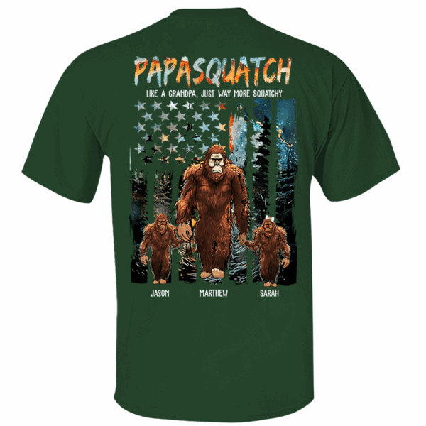Papasquatch Like A Grandpa Just Way More Squatchy - Personalized Bigfoot Vintage Shirt Gift For Dad & Grandpa - Image 4