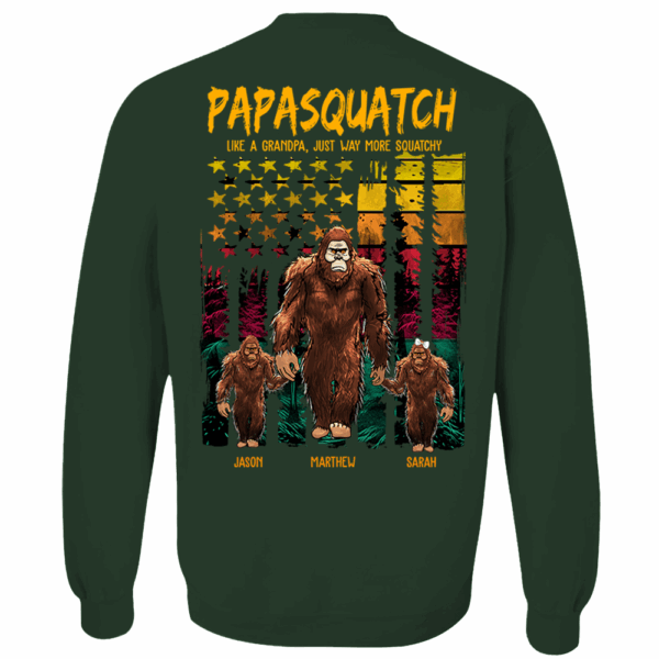 Papasquatch Like A Grandpa Just Way More Squatchy - Personalized Bigfoot Vintage Shirt Gift For Dad & Grandpa - Image 7