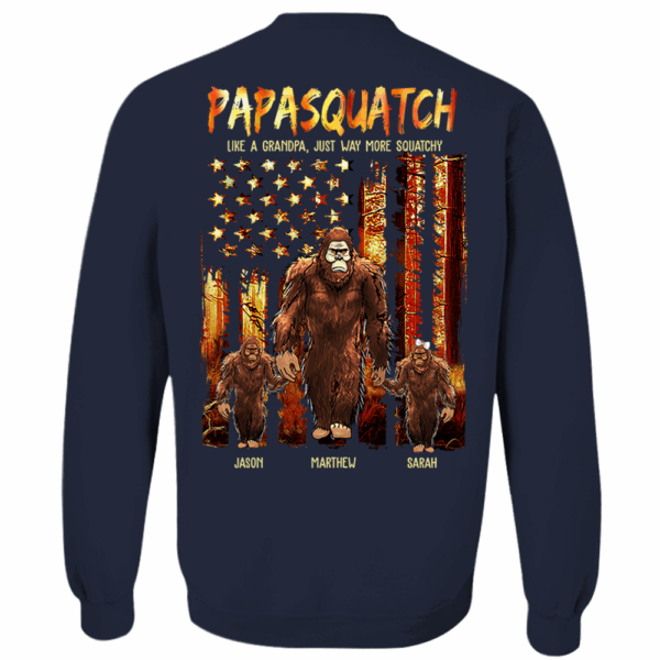 Papasquatch Like A Grandpa Just Way More Squatchy - Personalized Bigfoot Vintage Shirt Gift For Dad & Grandpa vr4 - Image 7