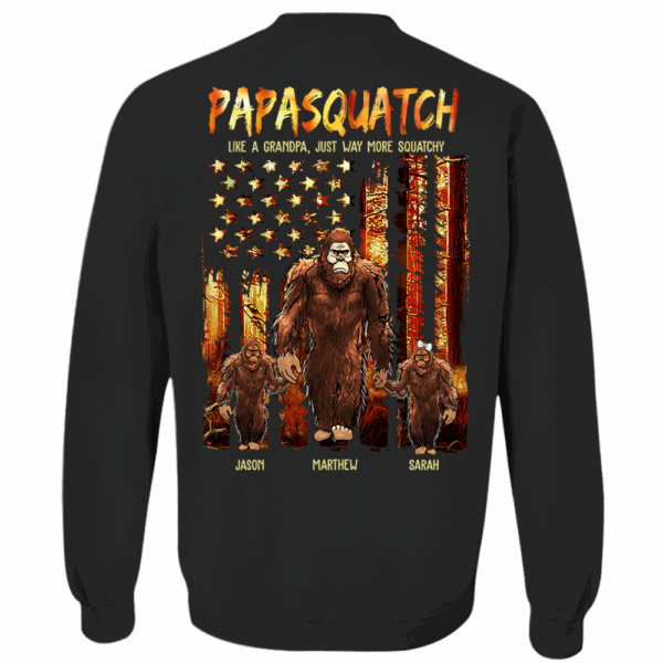 Papasquatch Like A Grandpa Just Way More Squatchy - Personalized Bigfoot Vintage Shirt Gift For Dad & Grandpa vr4 - Image 5