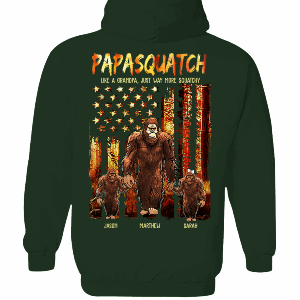Papasquatch Like A Grandpa Just Way More Squatchy - Personalized Bigfoot Vintage Shirt Gift For Dad & Grandpa vr4 - Image 12