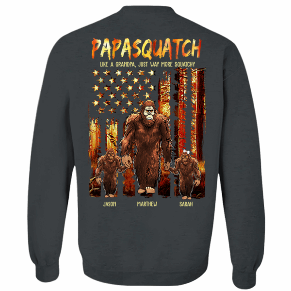 Papasquatch Like A Grandpa Just Way More Squatchy - Personalized Bigfoot Vintage Shirt Gift For Dad & Grandpa vr4 - Image 6
