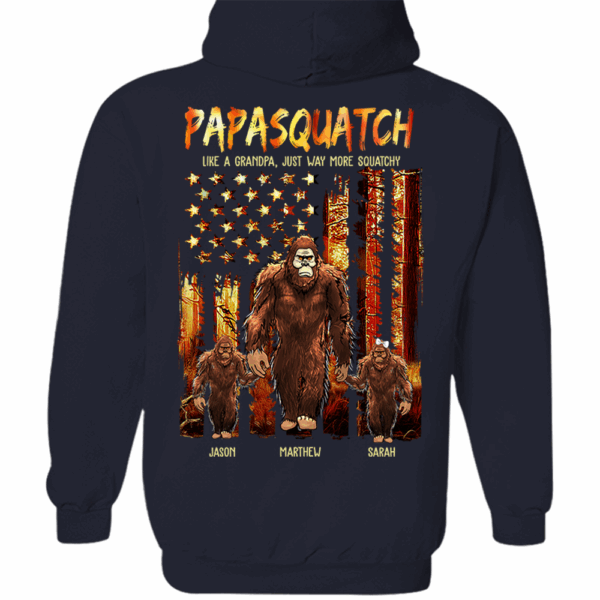 Papasquatch Like A Grandpa Just Way More Squatchy - Personalized Bigfoot Vintage Shirt Gift For Dad & Grandpa vr4 - Image 11